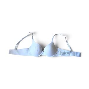 Juicy Couture 34B White Push Up Bra Rhinestone Logo